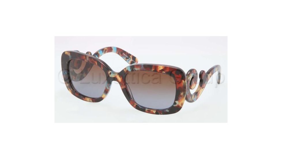 Prada PR27OS Sunglasses NAG0A4-5419 - Havana Spotted Blue Frame, Brown Gradient Lenses