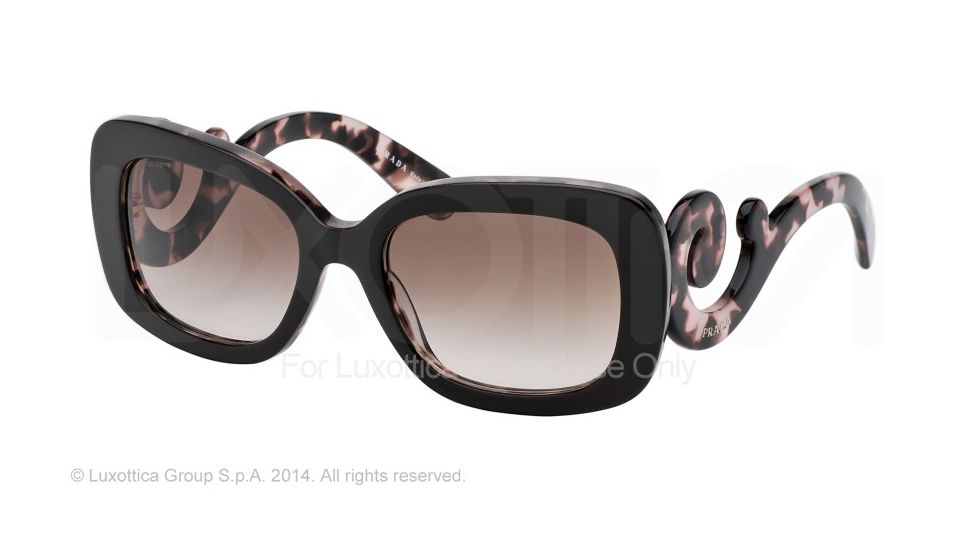 Prada PR27OS Sunglasses ROL0A6-54 - Top Brown/pink Havana Frame, Brown Gradient Lenses
