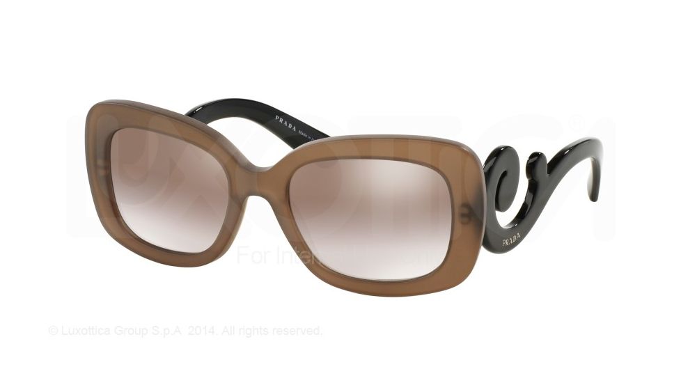 Prada PR27OS Sunglasses UBU4O0-54 - Dark Brown Mat Trasp Frame, Gradient Brown Mirror Silver Lenses