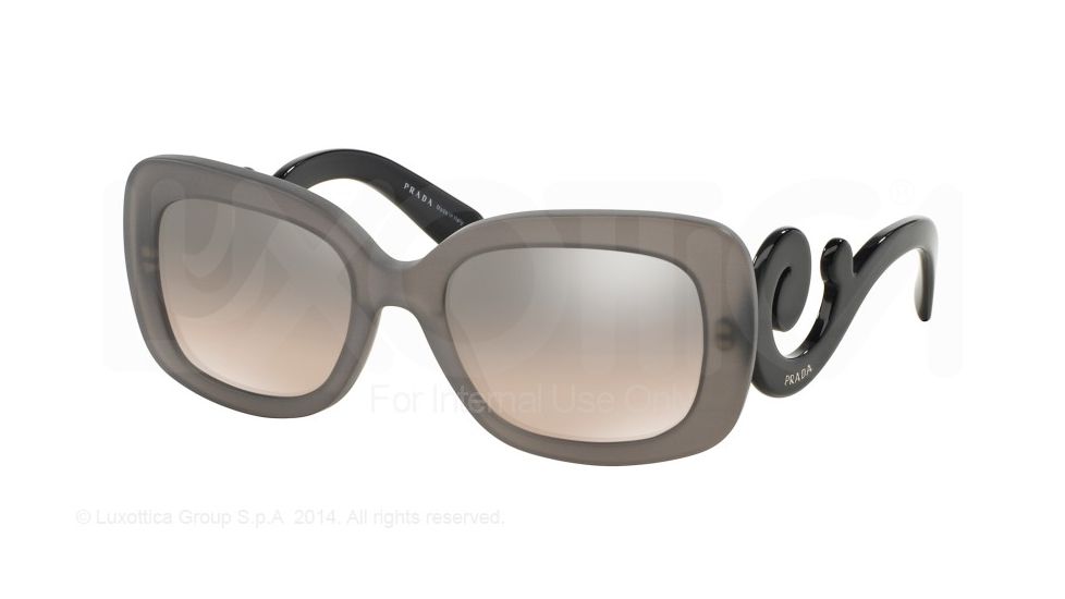 Prada PR27OS Sunglasses UBV4P0-54 - Dark Grey Matte Transparent Frame, Lt Brown Grad Lt Grey Mirr Sil Lenses