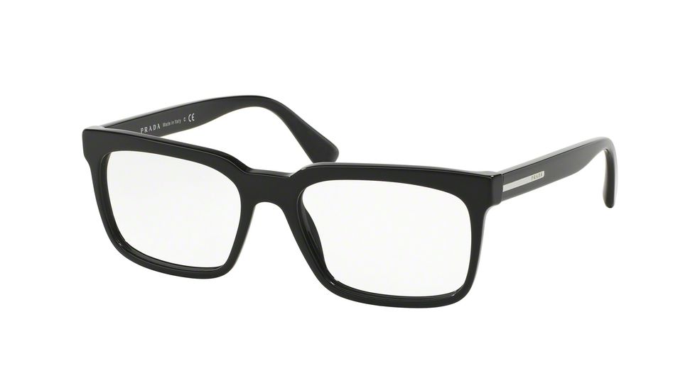 Prada PR28RV Single Vision Prescription Eyeglasses 1AB1O1-56 - Black Frame