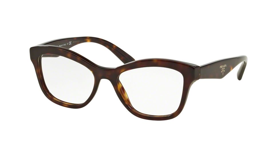 Prada PR29RVF Single Vision Prescription Eyeglasses 8AK1O1-54 - Havana Frame