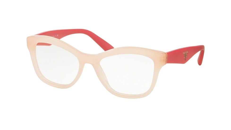 Prada PR29RVF Single Vision Prescription Eyeglasses UEW1O1-54 - Opal Pink Frame