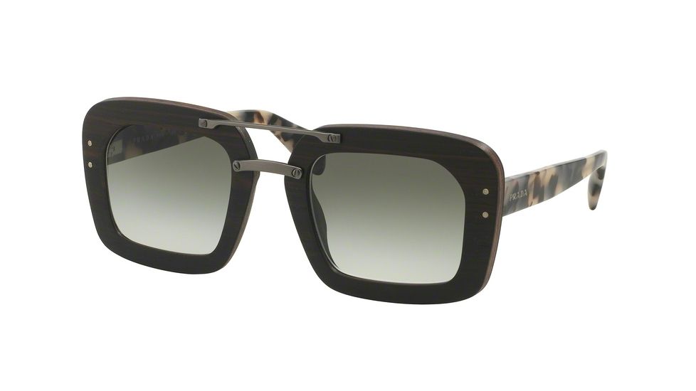Prada PR30RS Single Vision Prescription Sunglasses PR30RS-UBT0A7-51 - Lens Diameter 51 mm, Frame Color Ebony Malabar