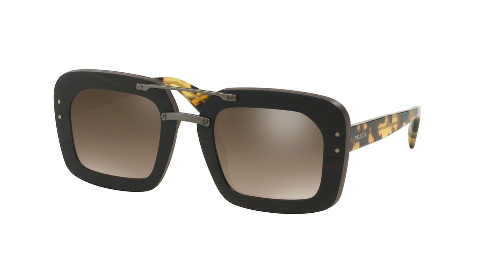 Prada PR30RS Single Vision Prescription Sunglasses PR30RS-UBT4O2-51 - Lens Diameter 51 mm, Frame Color Ebony Malabar