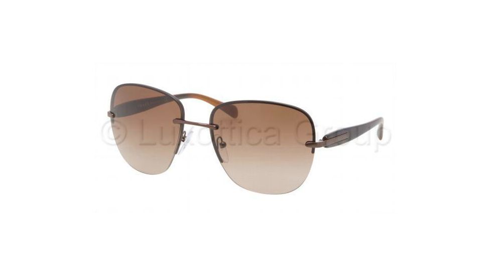 Prada PR50OS Sunglasses ACD1Z1-6017 - Matte Brown Frame, Brown Gradient Lenses