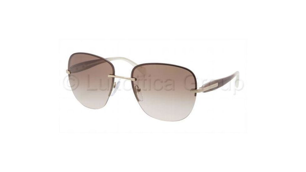 Prada PR50OS Sunglasses ZVN0A6-6017 - Pale Gold Frame, Brown Gradient Lenses