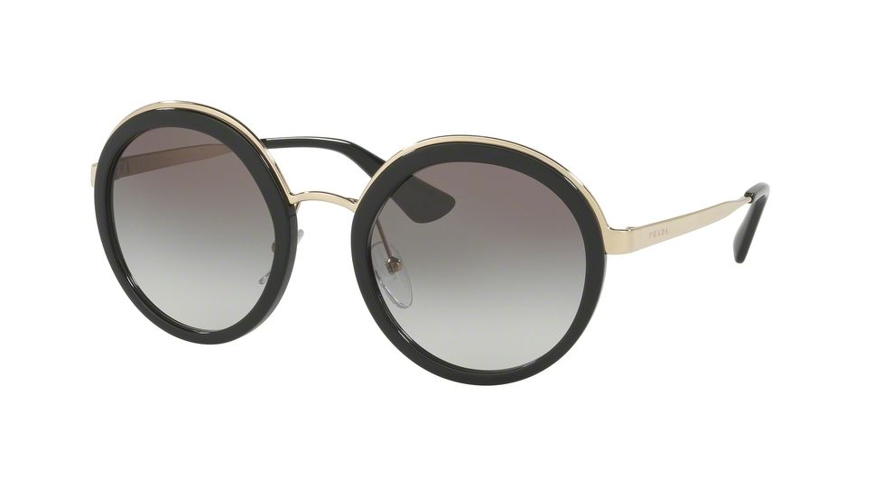 Prada PR50TS Single Vision Prescription Sunglasses, 54mm, Black, PR50TS-1AB0A7-54-SV