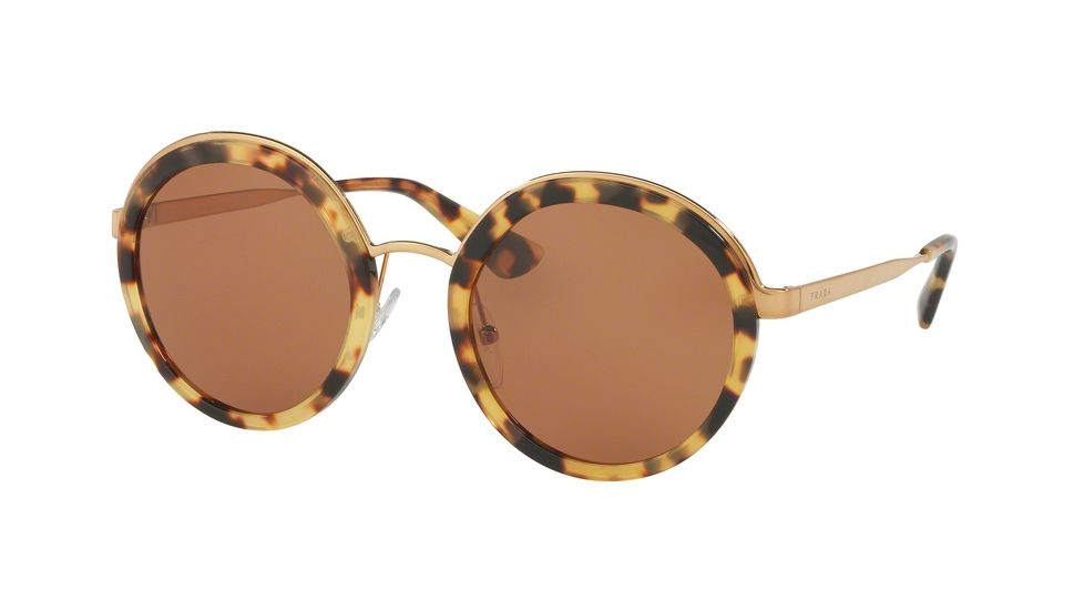 Prada PR50TS Single Vision Prescription Sunglasses PR50TS-7S06N0-54 - Lens Diameter 54 mm, Frame Color Medium Havana