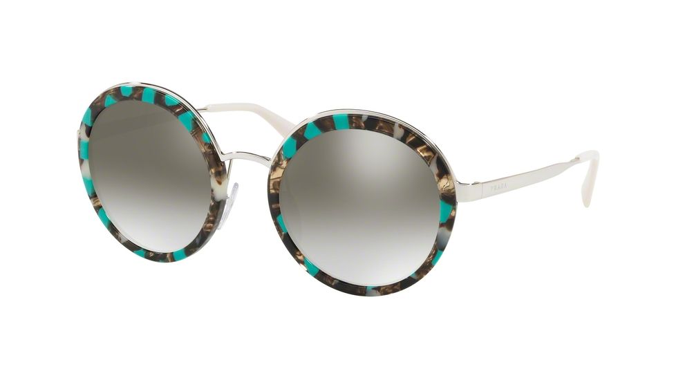 Prada PR50TS Single Vision Prescription Sunglasses PR50TS-KJJ5O0-54 - Lens Diameter 54 mm, Frame Color Striped Grey Green