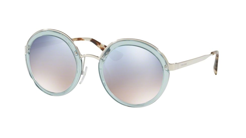 Prada PR50TS Single Vision Prescription Sunglasses PR50TS-VYS5R0-54 - Lens Diameter 54 mm, Frame Color Transparent Azure