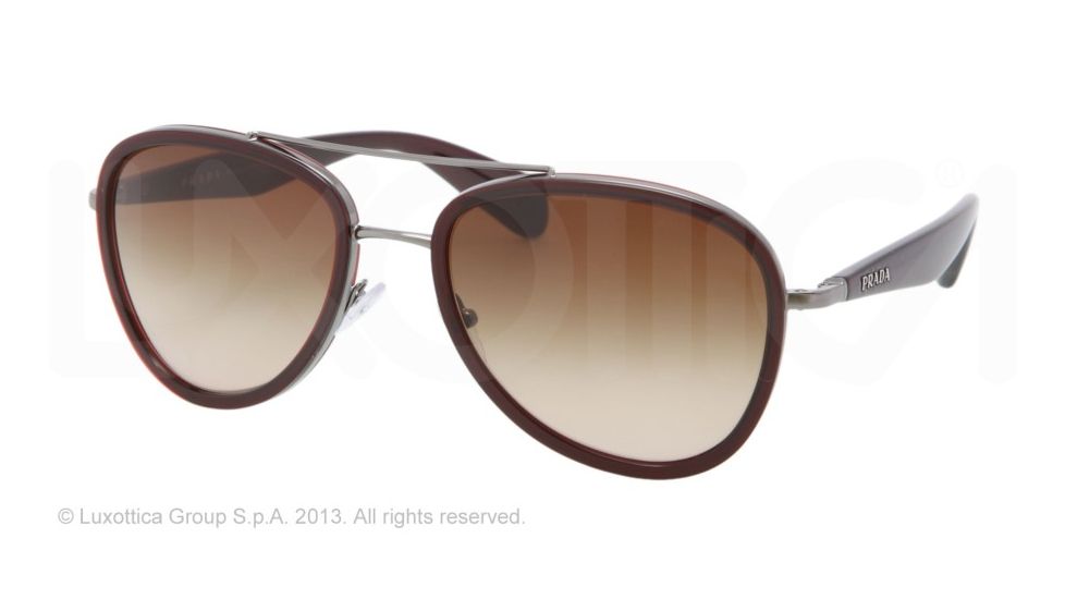 Prada PR51PS Single Vision Prescription Sunglasses PR51PS-5AV6S1-53 - Lens Diameter 53 mm, Lens Diameter 53 mm, Frame Color Gunmetal