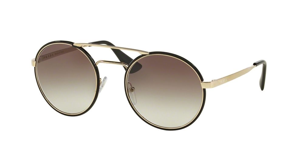Prada PR51SS Progressive Prescription Sunglasses PR51SS-1AB0A7-54 - Lens Diameter 54 mm, Frame Color Black/pale Gold