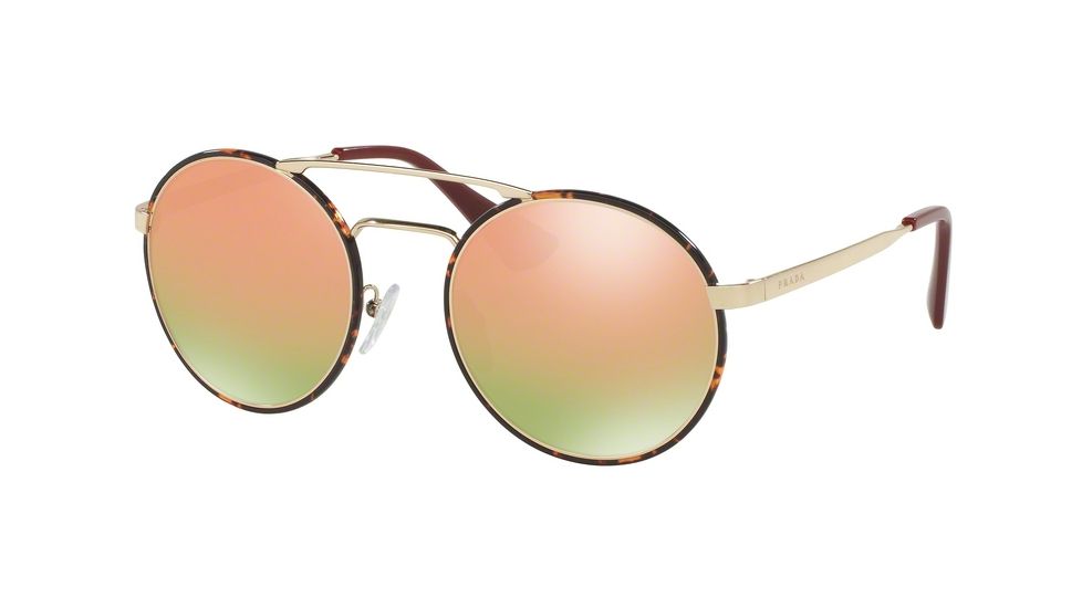 Prada PR51SS Progressive Prescription Sunglasses PR51SS-2AU5L2-54 - Lens Diameter 54 mm, Frame Color Pale Gold/dark Havana
