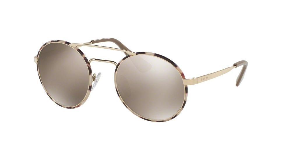 Prada PR51SS Progressive Prescription Sunglasses PR51SS-UAO1C0-54 - Lens Diameter 54 mm, Frame Color Pale Gold/tortoise
