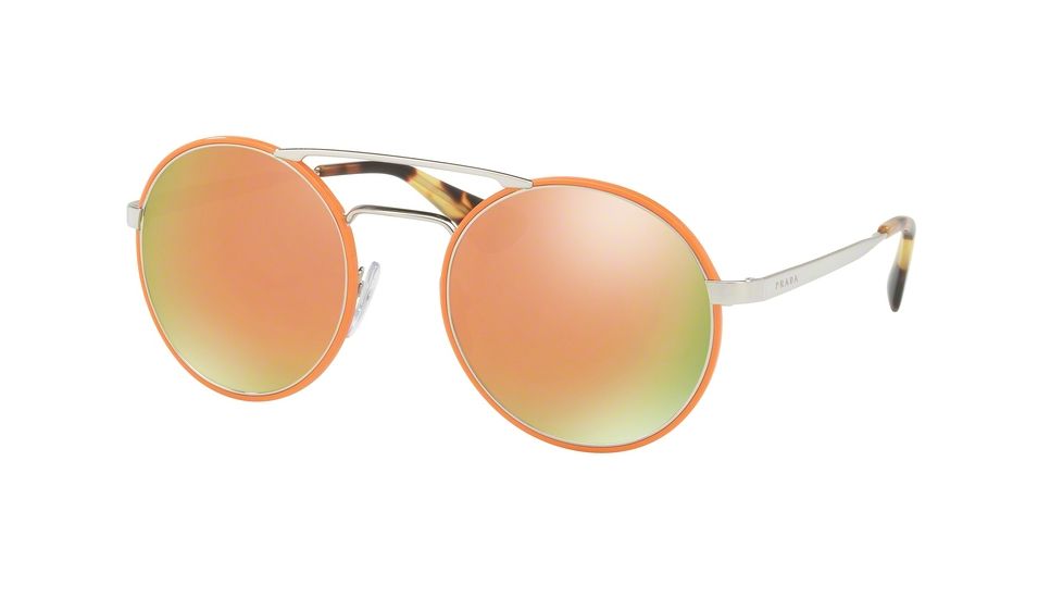Prada PR51SS Progressive Prescription Sunglasses PR51SS-VHS2D2-54 - Lens Diameter 54 mm, Frame Color Silver Orange