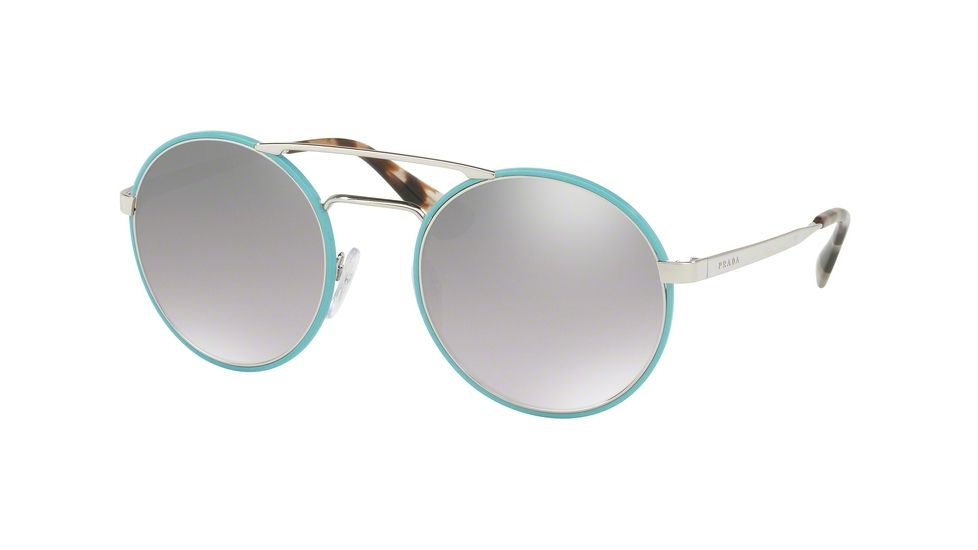 Prada PR51SS Progressive Prescription Sunglasses PR51SS-VHT1A0-54 - Lens Diameter 54 mm, Frame Color Silver / Azure