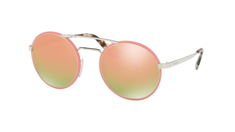 Prada PR51SS Progressive Prescription Sunglasses PR51SS-VHU5L2-54 - Lens Diameter 54 mm, Frame Color Silver/Pink