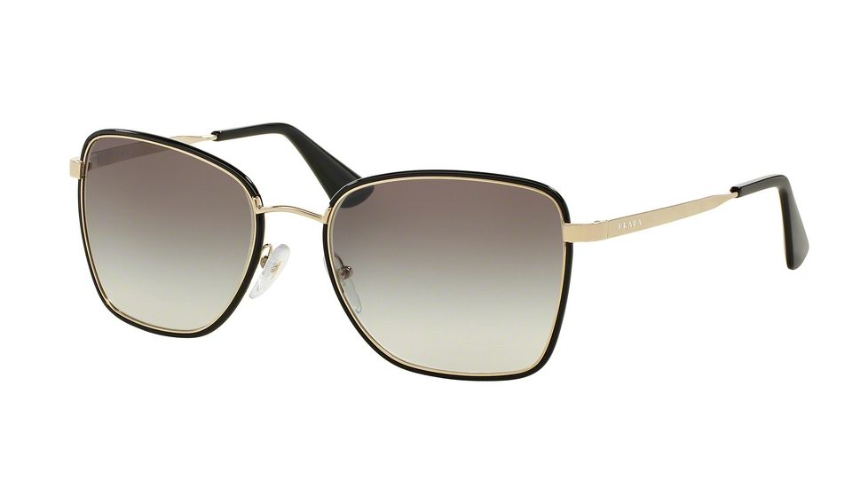 Prada PR52SS Progressive Prescription Sunglasses PR52SS-1AB0A7-58 - Lens Diameter 58 mm, Frame Color Black/pale Gold