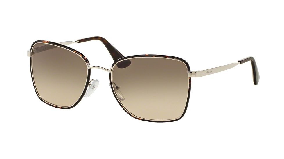 Prada PR52SS Progressive Prescription Sunglasses PR52SS-2AU3D0-58 - Lens Diameter 58 mm, Frame Color Dark Havana/silver
