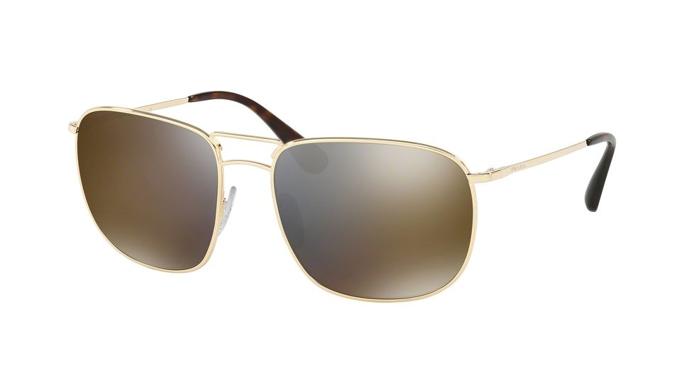 Prada PR52TS Sunglasses 5AK4L0-60 - Gold Frame, Dark Grey Mirror Gold Lenses