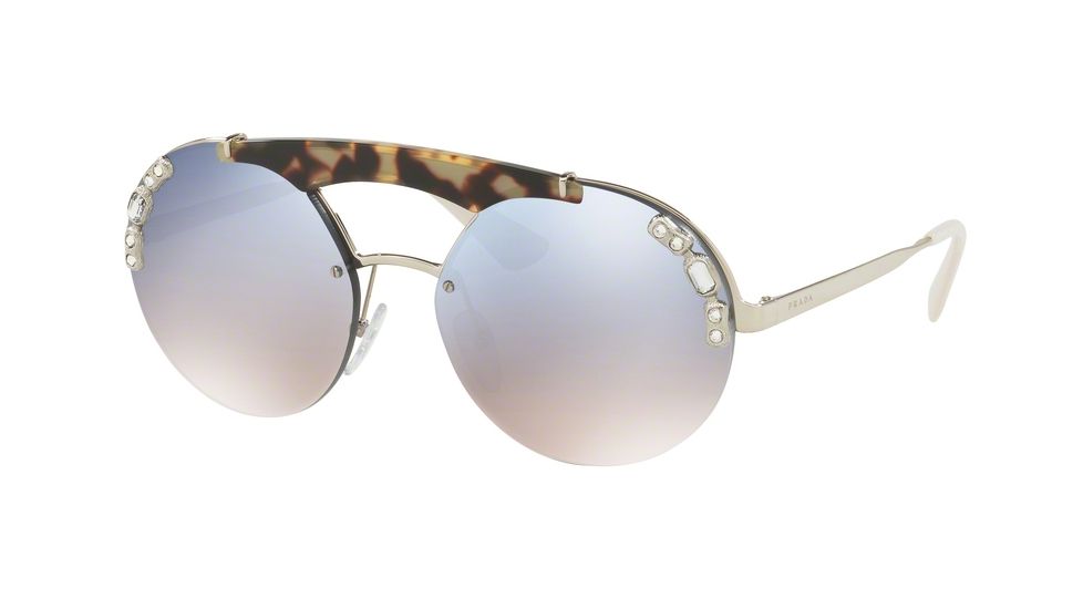 Prada PR52US Progressive Prescription Sunglasses PR52US-23C5R0-37 - Lens Diameter 137 mm, Lens Diameter 37 mm, Frame Color Silver/medium Havana