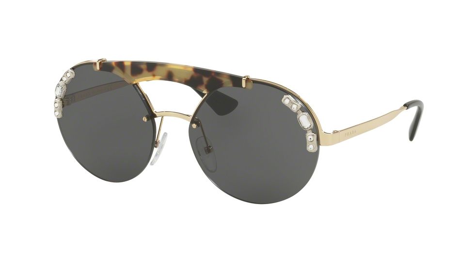 Prada PR52US Progressive Prescription Sunglasses PR52US-I8N5S0-37 - Lens Diameter 137 mm, Lens Diameter 37 mm, Frame Color Pale Gold/medium Havana