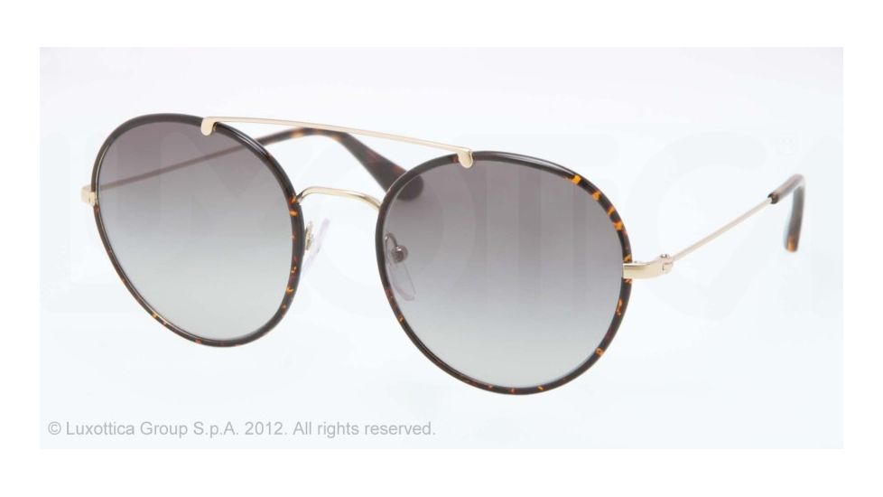 Prada PR53PS Sunglasses 2AU0A7-54 - Pale Gold/havana Frame, Grey Gradient Lenses
