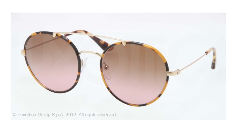 Prada PR53PS Sunglasses 7S05P1-54 - Pale Gold/yellow Havana Frame, Violet Gradient Lenses