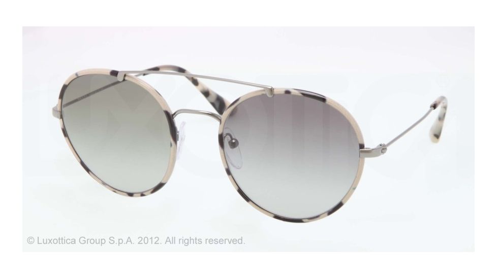 Prada PR53PS Sunglasses KAD0A7-54 - Gunmetal/white Havana Frame, Gray Gradient Lenses