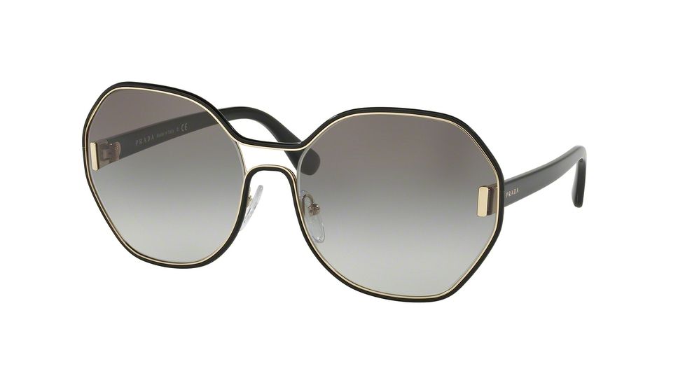 Prada PR53TS Single Vision Prescription Sunglasses PR53TS-1AB0A7-62 - Lens Diameter 62 mm, Frame Color Pale Gold/Black
