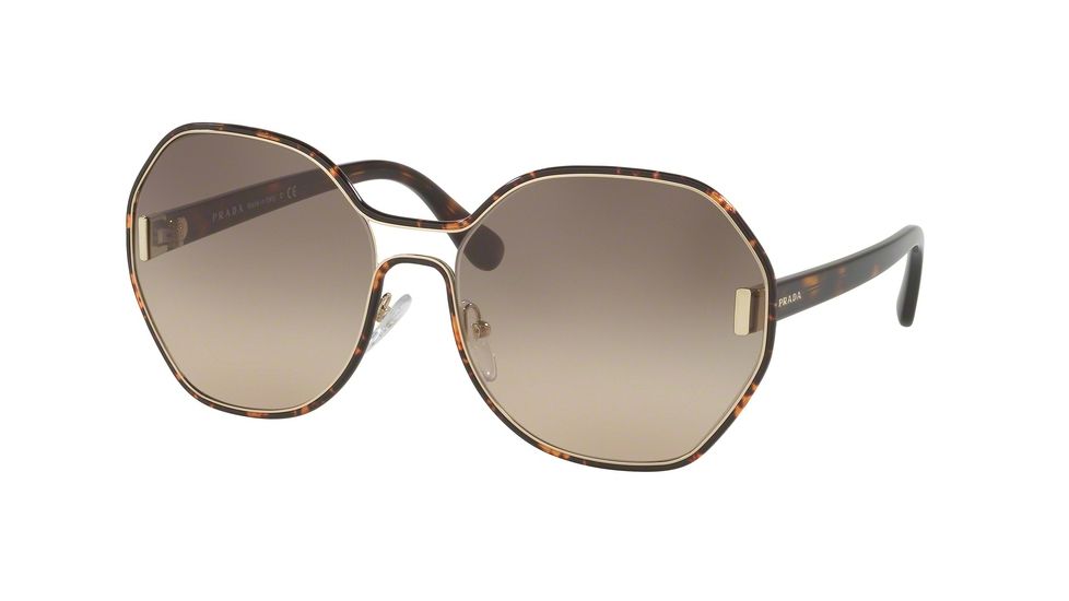 Prada PR53TS Single Vision Prescription Sunglasses PR53TS-2AU3D0-62 - Lens Diameter 62 mm, Frame Color Pale Gold / Havana