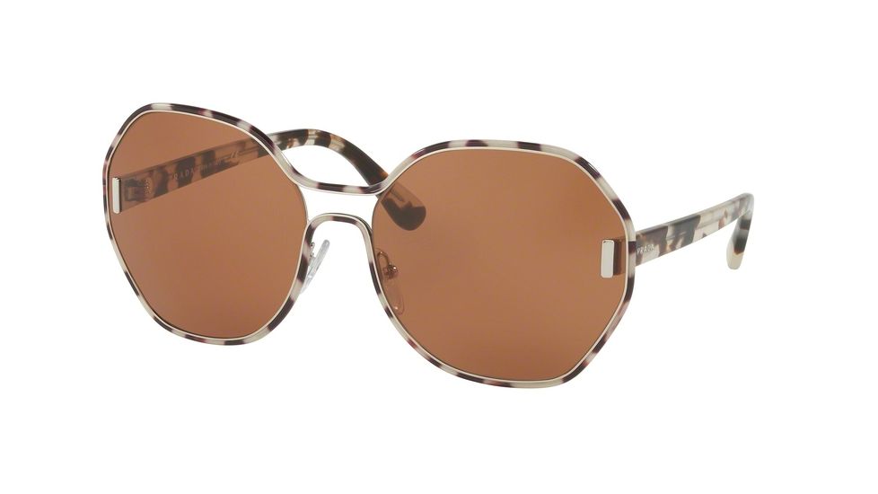 Prada PR53TS Single Vision Prescription Sunglasses PR53TS-UAO6N0-62 - Lens Diameter 62 mm, Frame Color Silver/white Havana