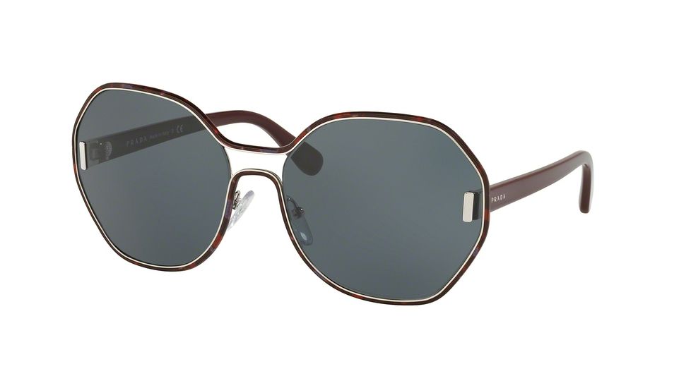 Prada PR53TS Single Vision Prescription Sunglasses PR53TS-UE02K1-62 - Lens Diameter 62 mm, Frame Color Silver/pink Havana