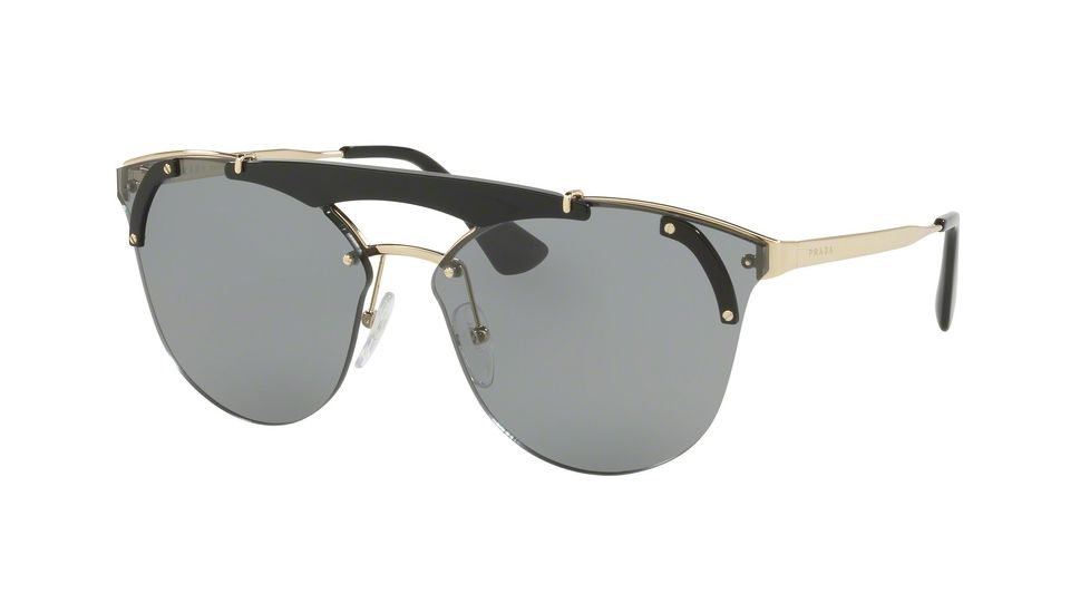 Prada PR53US Single Vision Prescription Sunglasses PR53US-1AB3C2-42 - Lens Diameter 42 mm, Frame Color Pale Gold/Black