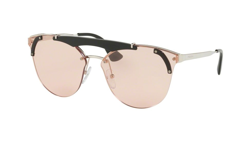 Prada PR53US Single Vision Prescription Sunglasses PR53US-1AB4Q0-42 - Lens Diameter 42 mm, Frame Color Silver / Black