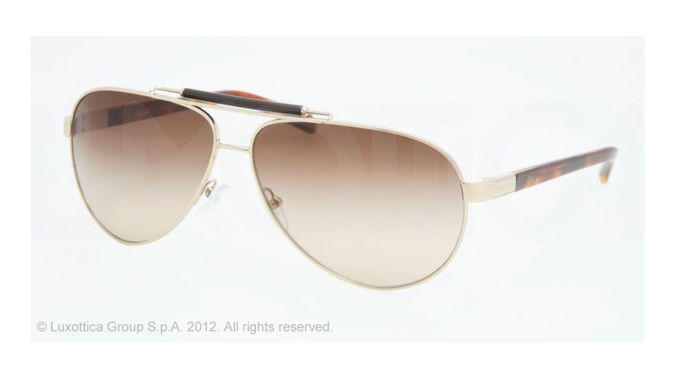 Prada PR54NS Single Vision Prescription Sunglasses PR54NS-ZVN6S1-64 - Lens Diameter 64 mm, Lens Diameter 64 mm, Frame Color Light Gold
