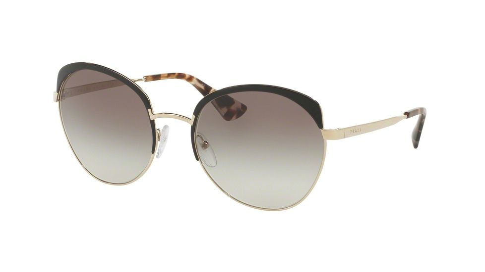 Prada PR54SS Bifocal Prescription Sunglasses PR54SS-QE30A7-59 - Lens Diameter 59 mm, Frame Color Black/pale Gold