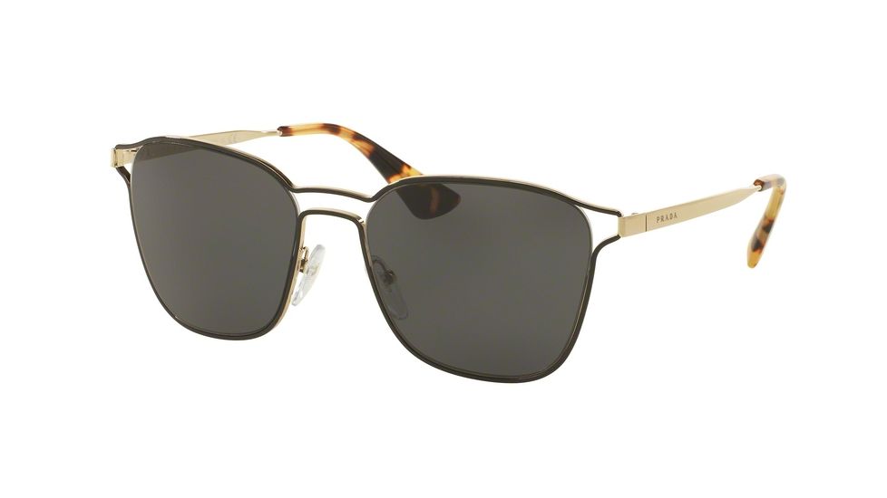 Prada PR54TS Bifocal Prescription Sunglasses PR54TS-1AB5S0-55 - Lens Diameter 55 mm, Frame Color Black/pale Gold