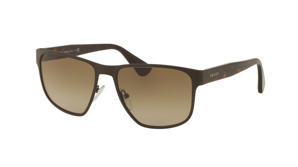 Prada PR55SS Progressive Prescription Sunglasses PR55SS-LAH1X1-55 - Lens Diameter 55 mm, Frame Color Matte Brown