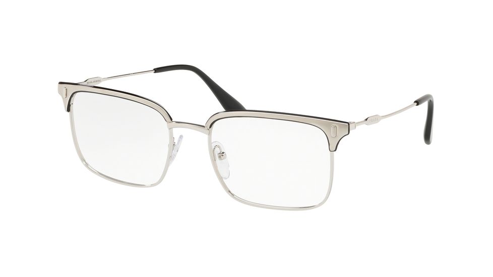 Prada PR55VV Bifocal Prescription Eyeglasses, 53mm, Silver/Matte Silver, PR55VV-2751O1-53-BI