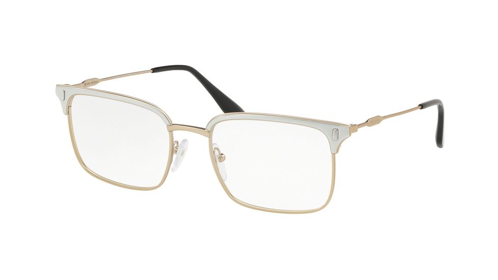 Prada PR55VV Bifocal Prescription Eyeglasses 2791O1-53 - Matte Pale Gold/Silver Frame