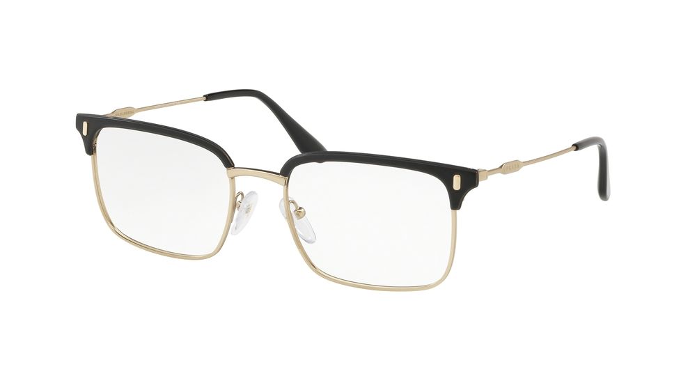 Prada PR55VV Bifocal Prescription Eyeglasses, 53mm, Matte Pale Gold/Black, PR55VV-2801O1-53-BI