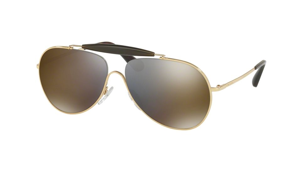 Prada PR56SS Sunglasses 5AK4L0-59 - Gold Frame, Dark Grey Mirror Gold Lenses