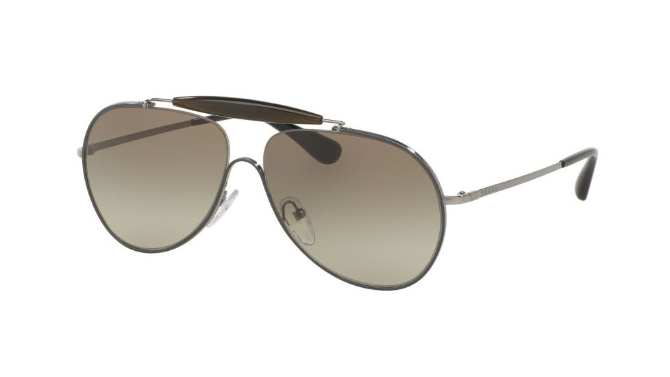 Prada PR56SS Sunglasses UFT5O2-59 - Matte Grey/gunmetal Frame, Green Gradient Lenses