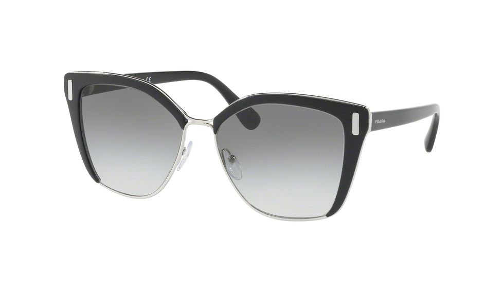 Prada PR56TS Progressive Prescription Sunglasses PR56TS-1AB0A7-57 - Lens Diameter 57 mm, Frame Color Black/Silver