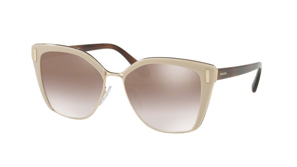 Prada PR56TS Progressive Prescription Sunglasses PR56TS-VHR4O0-57 - Lens Diameter 57 mm, Frame Color Light Brown/pale Gold