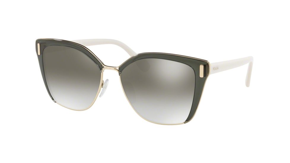 Prada PR56TS Progressive Prescription Sunglasses PR56TS-MO95O0-57 - Lens Diameter 57 mm, Frame Color Transparent Grey/pale Gold