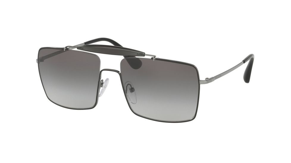 Prada PR57SS Sunglasses 7AX5O0-58 - Top Black / Gunmetal Frame, Grey Gradient Lenses