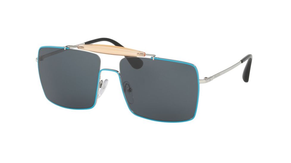 Prada PR57SS Sunglasses UFQ2K1-58 - Top Azure/silver Frame, Dark Blue Lenses